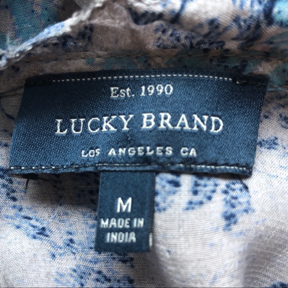 Lucky Brand M Blue Printed Flutter Tank New F - Picture 6 of 8